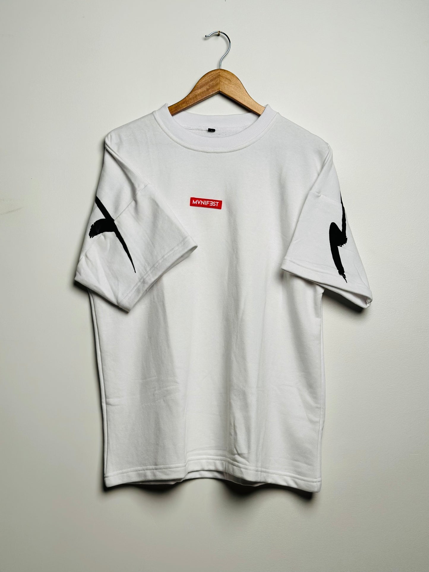 White/navy rubber logo short sleeve