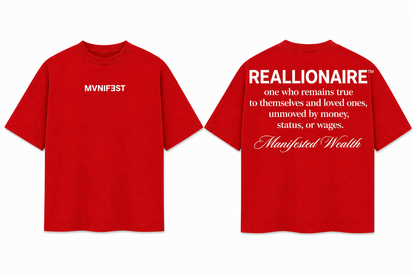MVNIFƎST REALLIONAIRE™ Tee – Red/White