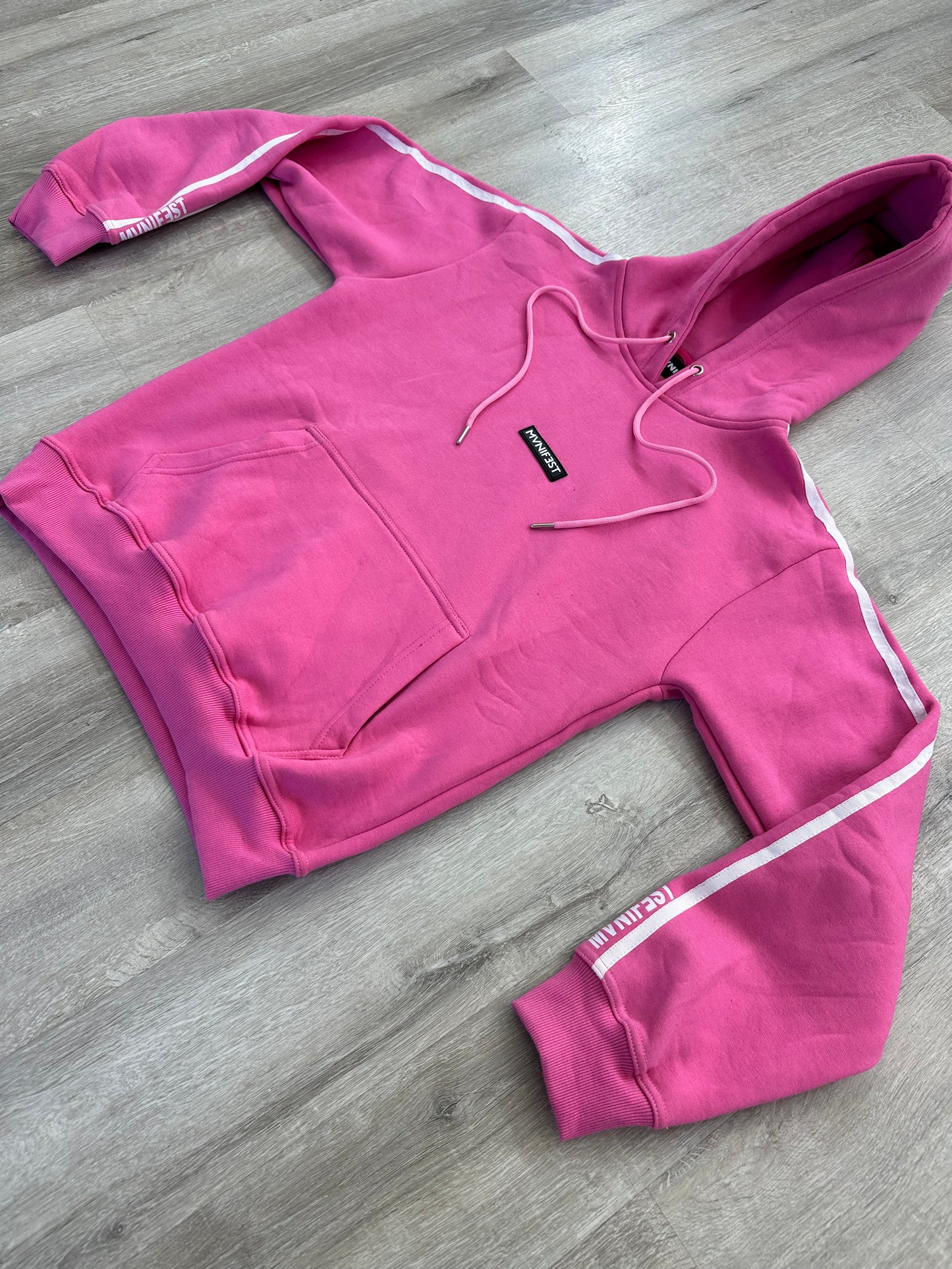 Mvnifest Brand pink racer hoodie