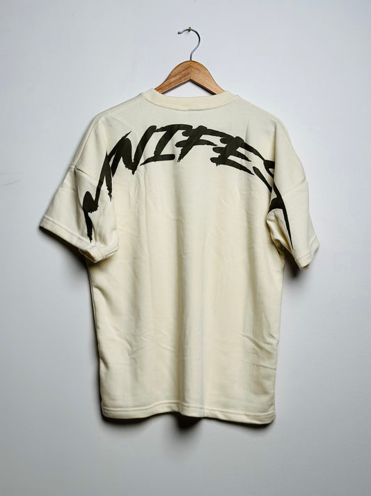Créme/olive rubber logo short sleeve