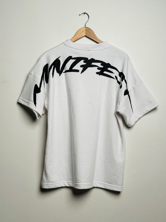 White/navy rubber logo short sleeve