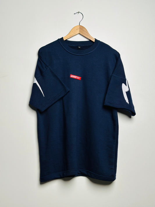Navy rubber logo short sleeve