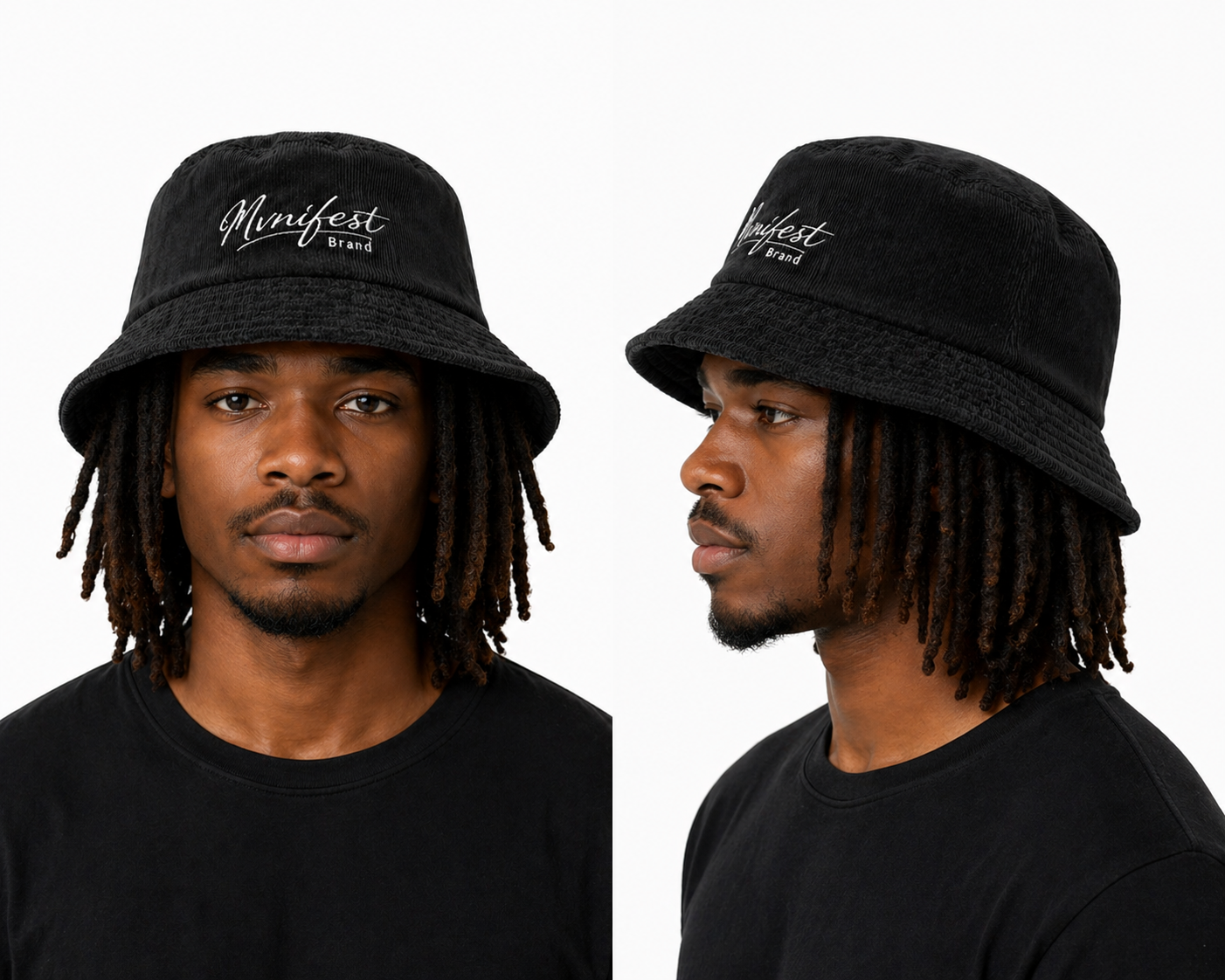 Corduroy Mvnifest Script bucket hat